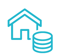 income property investing home + coin logo